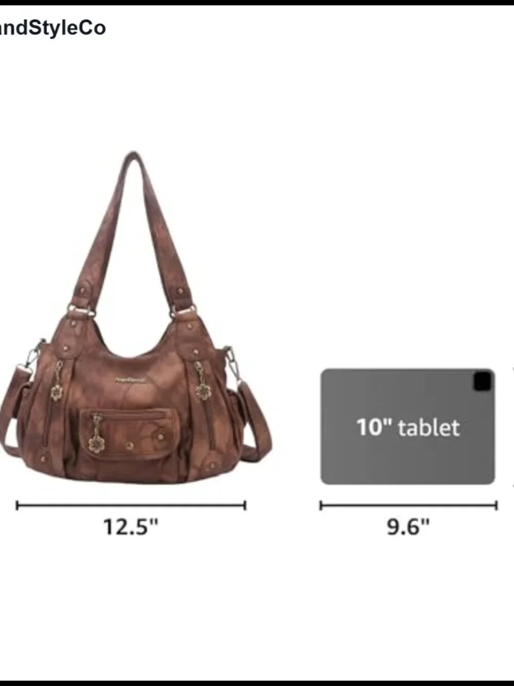 PU Leather Hobo Shoulder Bag Crossbody Purse Top Handle Handbag